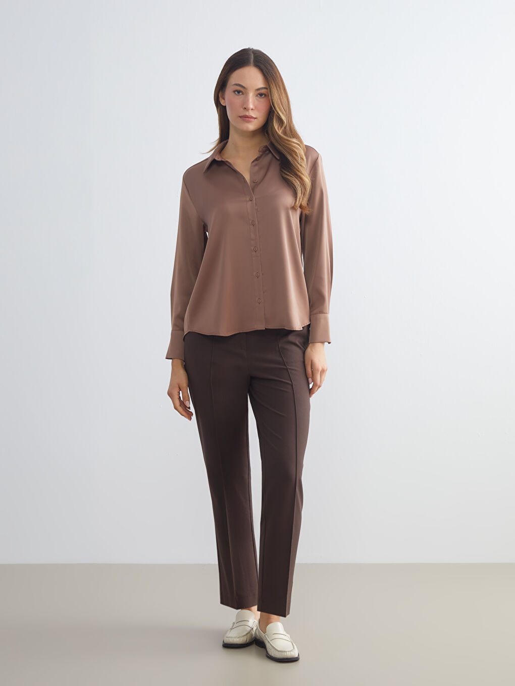Oversize Satin Women's Shirt-1