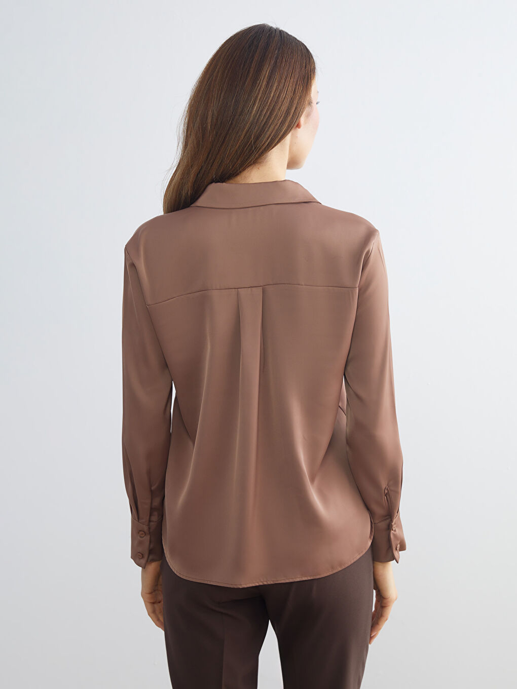 Oversize Satin Women's Shirt-3
