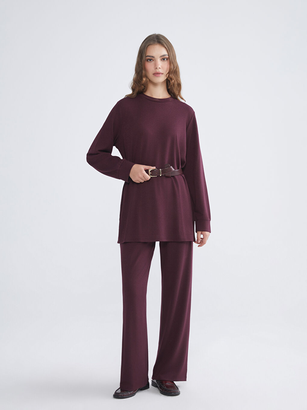 Rundhalsausschnitt Damen Sweatshirt-Tunika-1