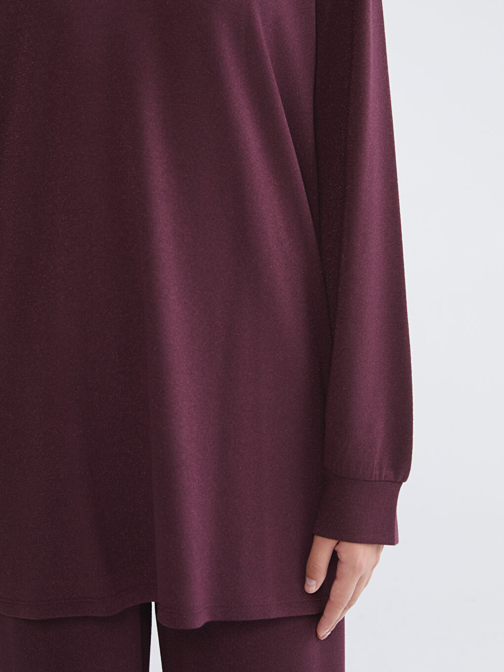 Rundhalsausschnitt Damen Sweatshirt-Tunika-2