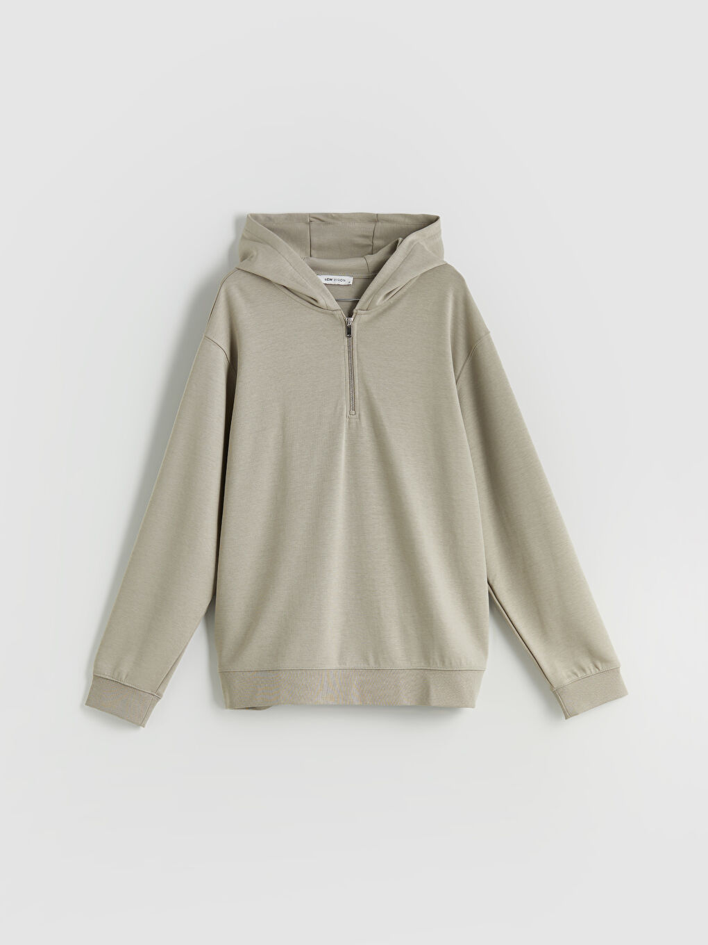 Bej Uzun Kollu Erkek Hoodie-4