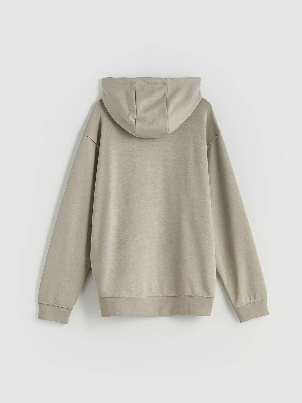 Bej Uzun Kollu Erkek Hoodie-5