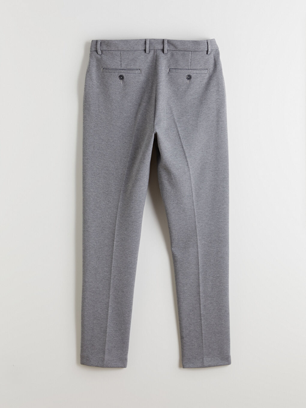 Gri Slim Fit Ekose Erkek Pantolon-5