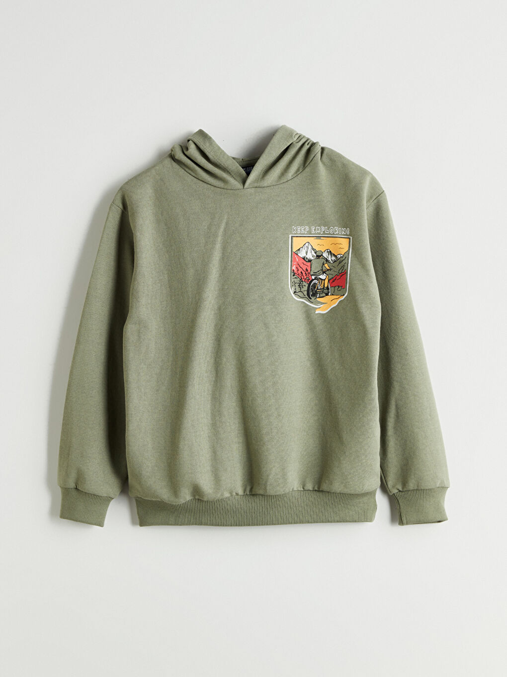 Yeşil Kapüşonlu Erkek Çocuk Sweatshirt