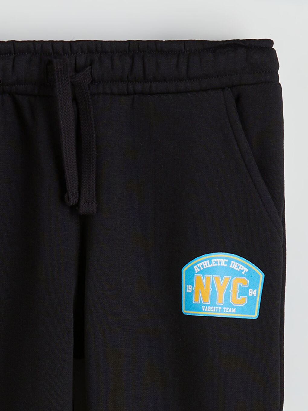 Siyah Beli Lastikli Erkek Çocuk Jogger Eşofman Alt-2