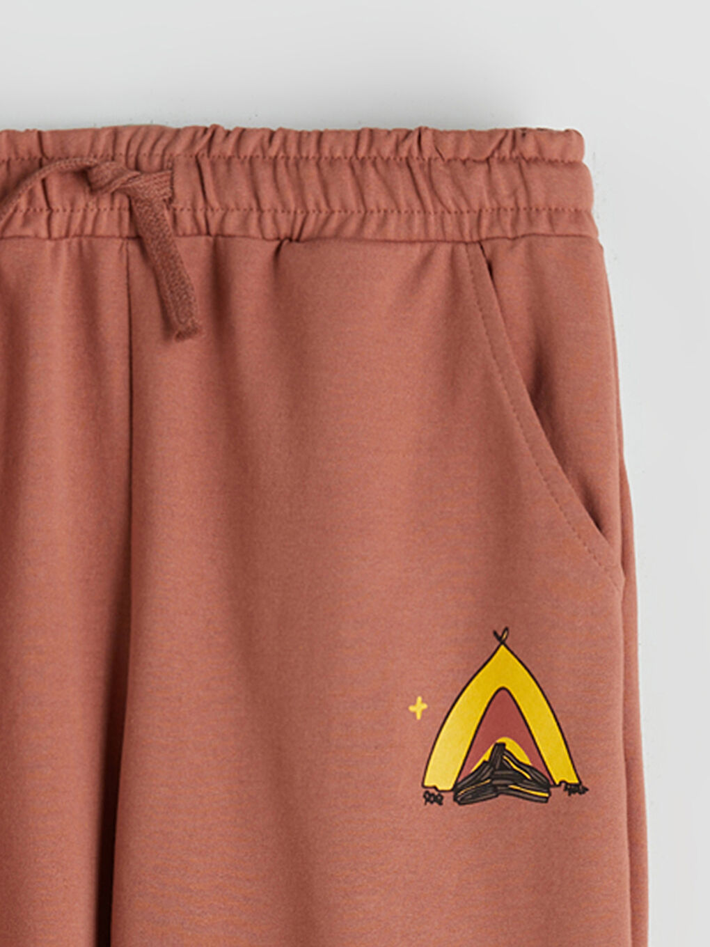 Kahverengi Beli Lastikli Erkek Çocuk Jogger Eşofman Altı-1