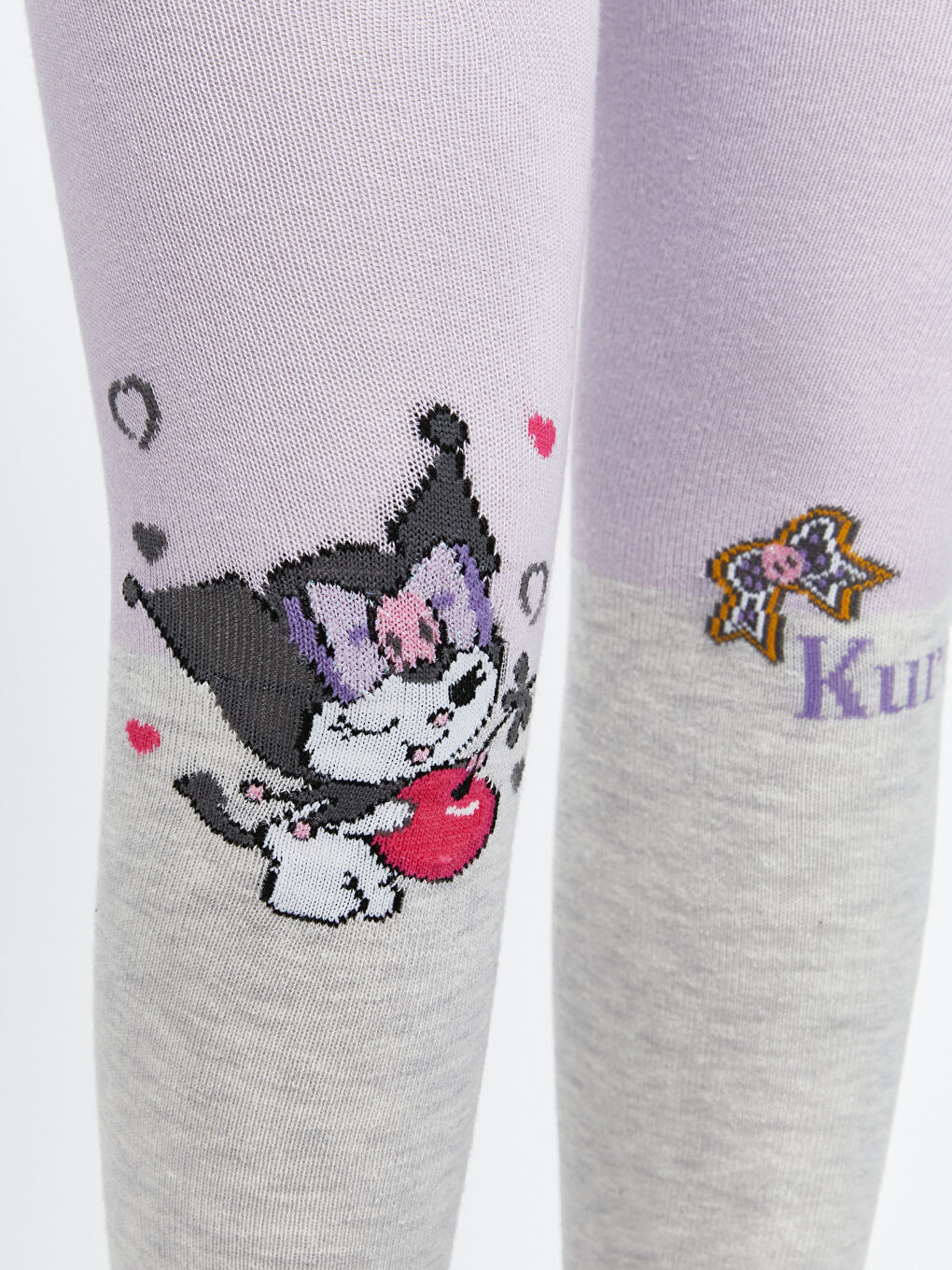 جوارب طويلة منقوشة للبنات بطبعة Kuromi-2