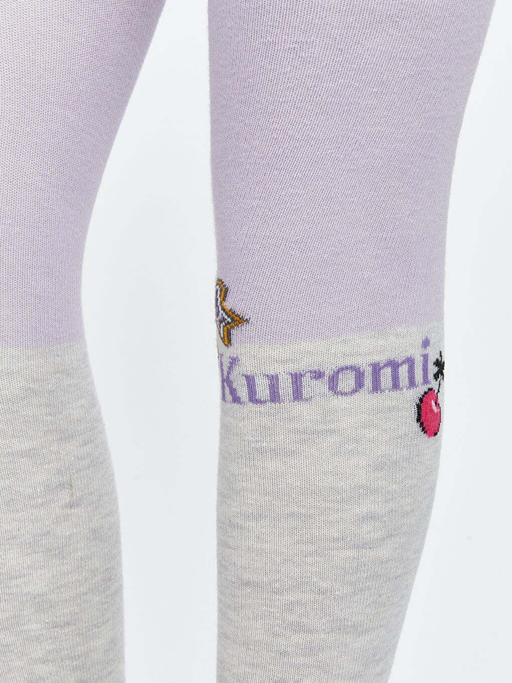 جوارب طويلة منقوشة للبنات بطبعة Kuromi-3