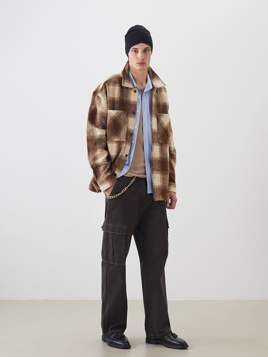 Comfortable Fit Long Sleeve Plaid Men's Shirt Jacket-1