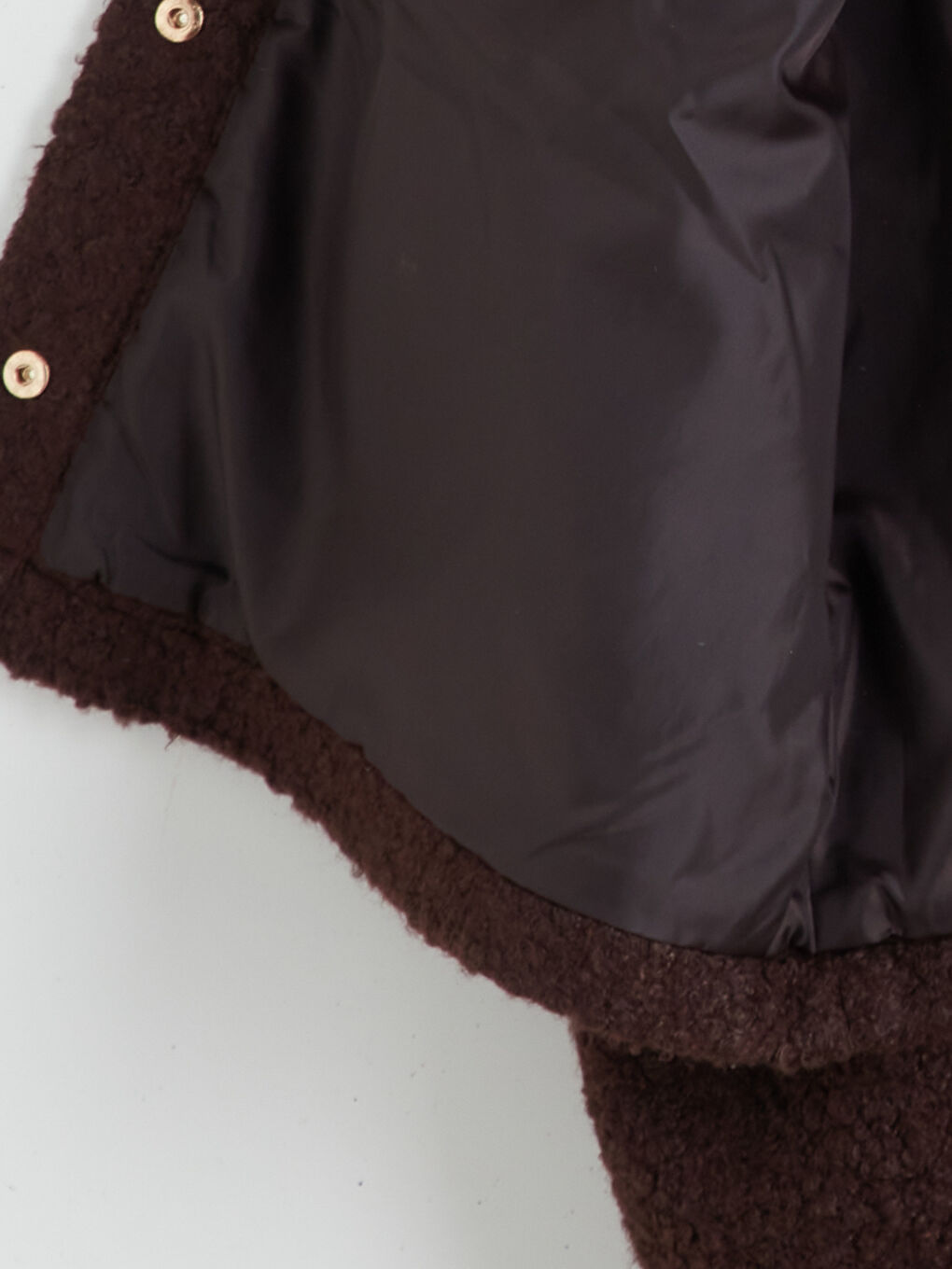 Kahverengi Gömlek Yaka Oversize Kadın Pelüş Ceket-6