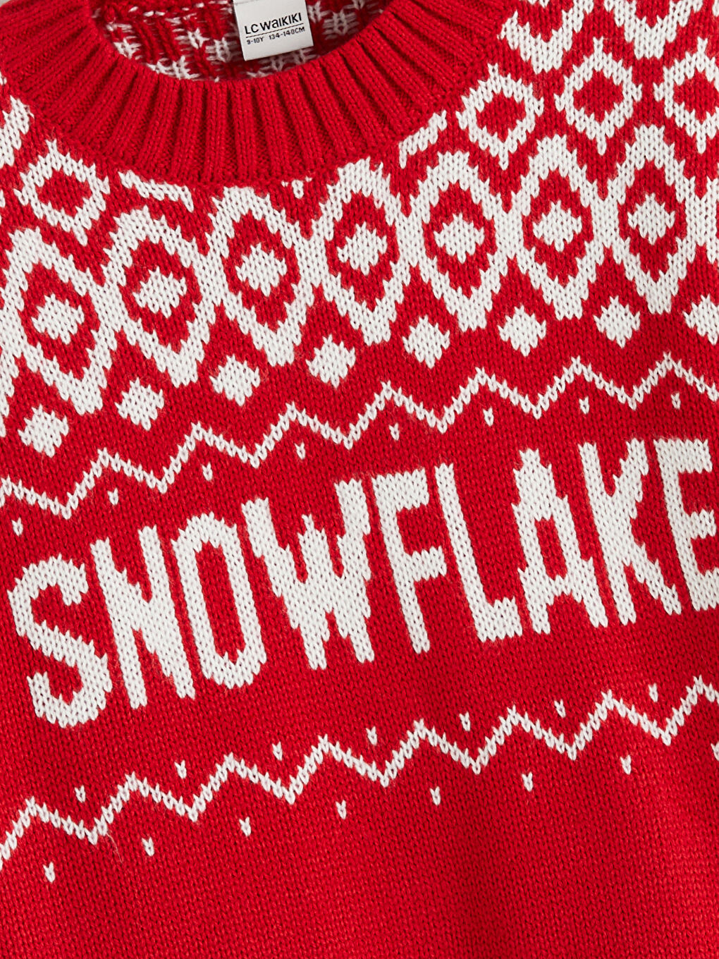 Crew Neck Patterned Girls' Knitwear Sweater-1