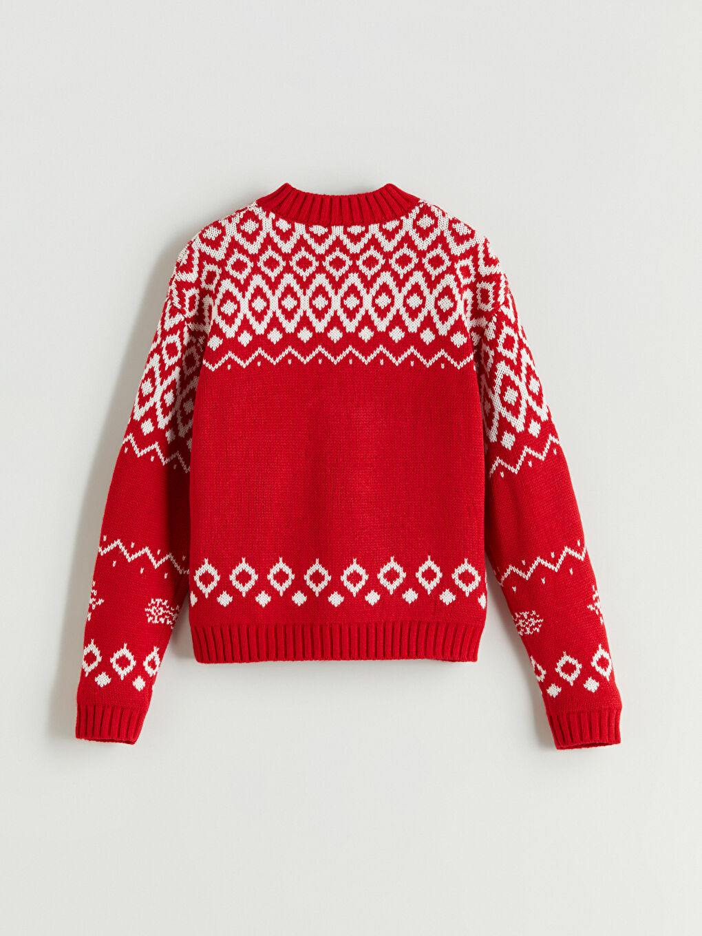 Crew Neck Patterned Girls' Knitwear Sweater-2