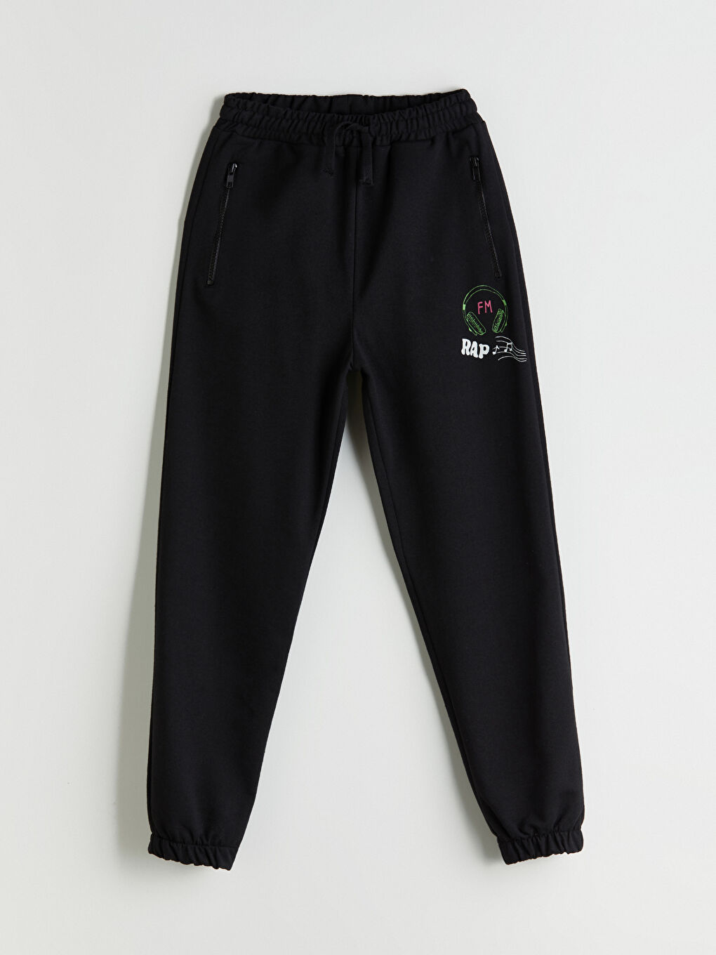 Siyah Beli Lastikli Erkek Çocuk Jogger Eşofman Alt