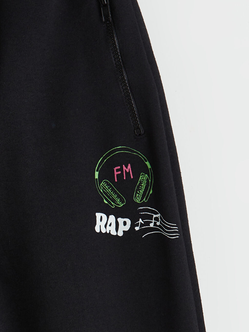 Siyah Beli Lastikli Erkek Çocuk Jogger Eşofman Alt-1