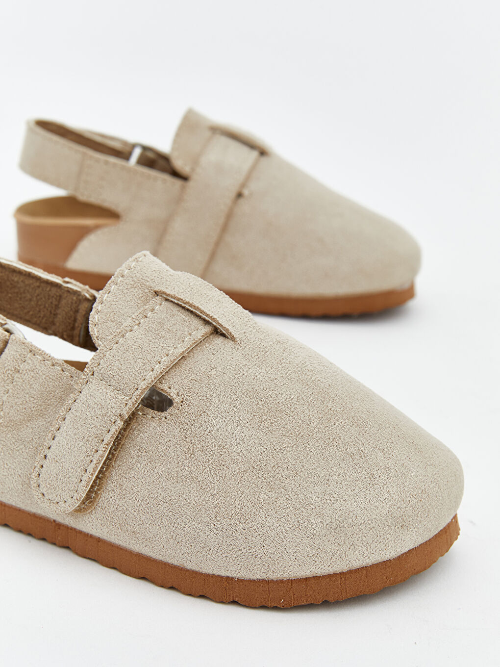 Bej Süet Görünümlü Erkek Bebek Ev Ayakkabısı-2
