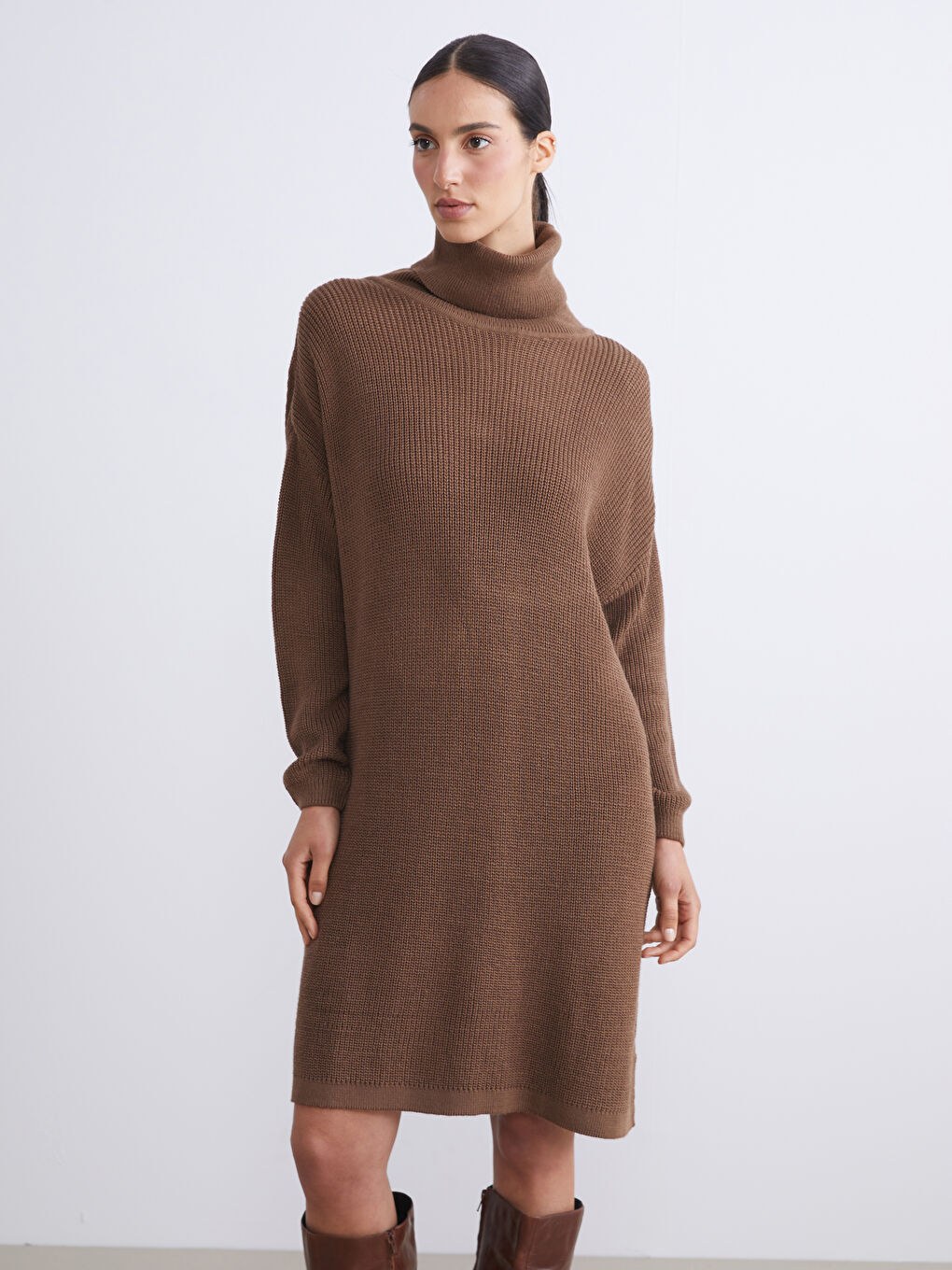 Turtleneck Knit Dress-1