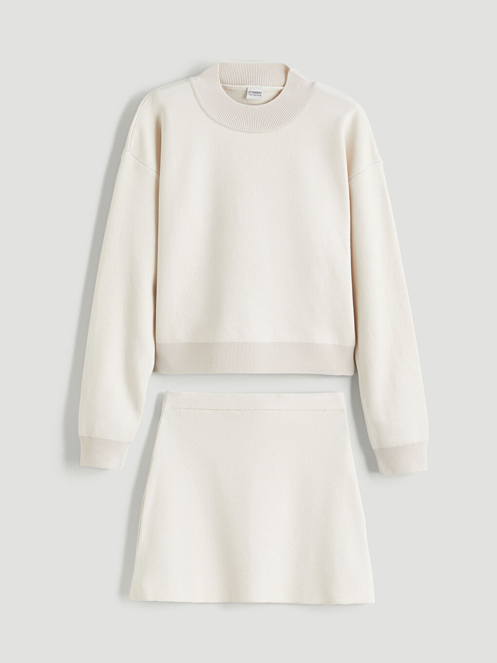 Basic Girls' Knitwear Sweater and Skirt-3