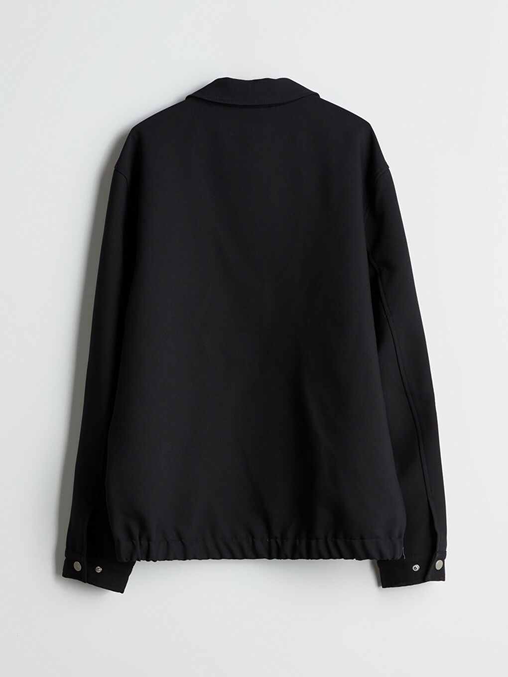 Siyah Standart Kalıp Gömlek Yaka Erkek Mont-7