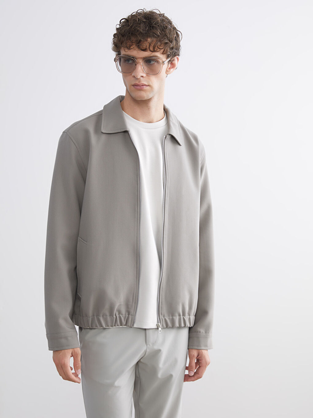 Yeşil Standart Kalıp Gömlek Yaka Erkek Mont