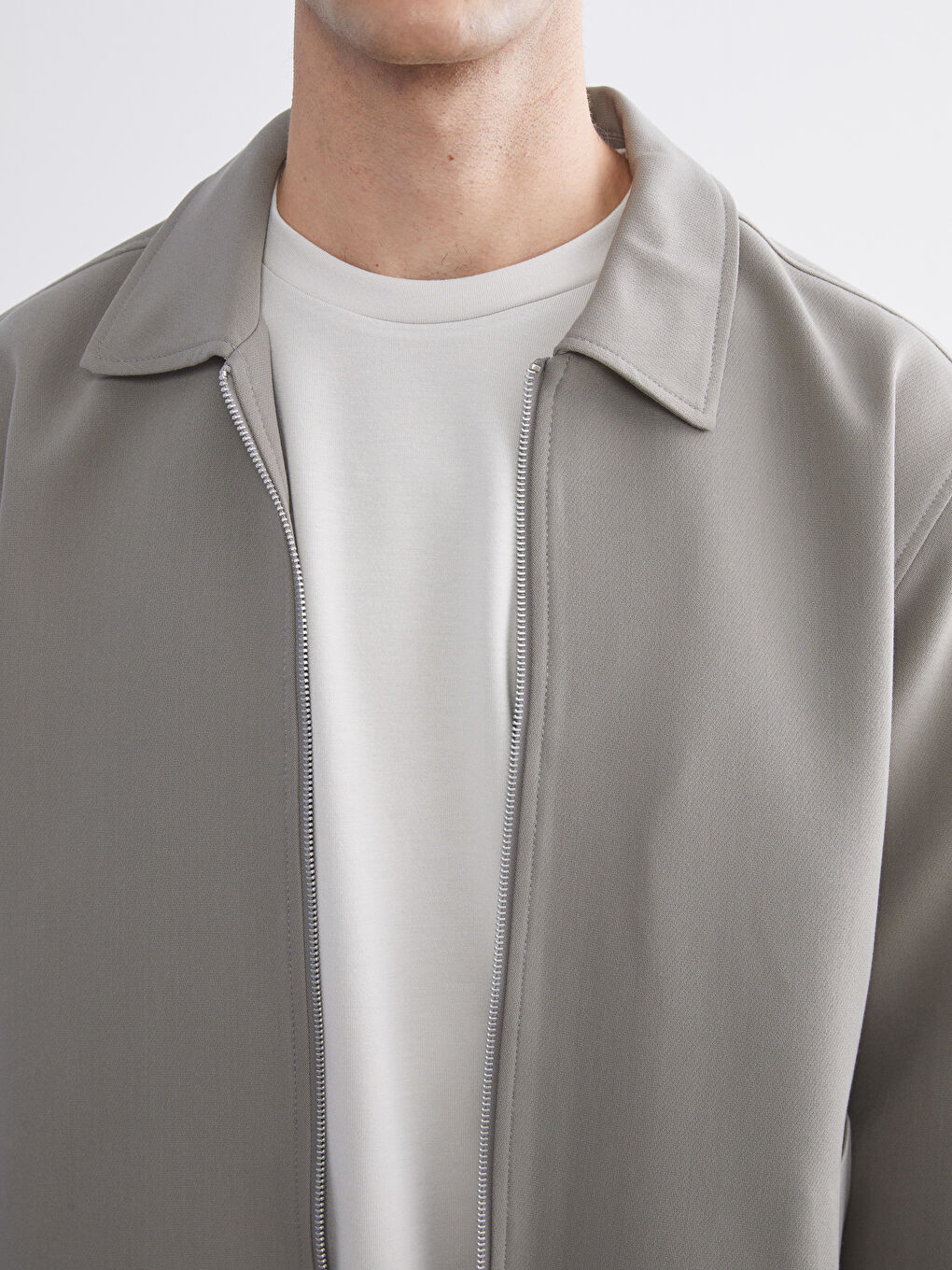 Yeşil Standart Kalıp Gömlek Yaka Erkek Mont-2