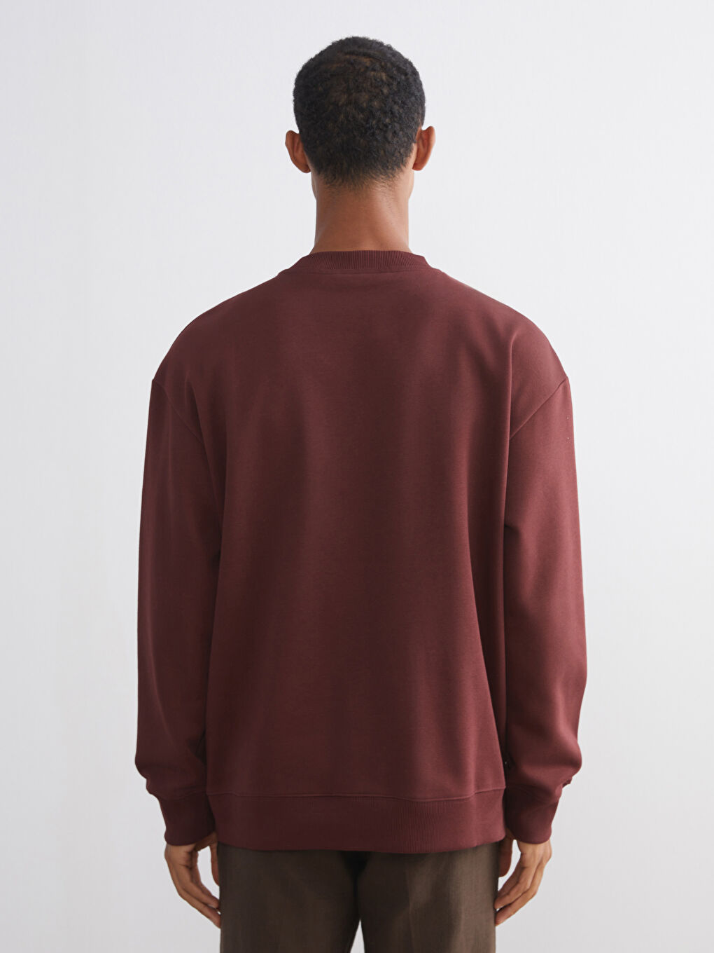 Crew Neck Men's Thick Sweatshirt-3