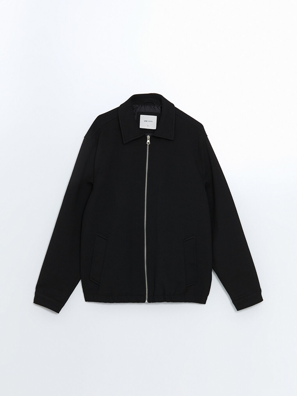 Siyah Standart Kalıp Gömlek Yaka Erkek Mont-5