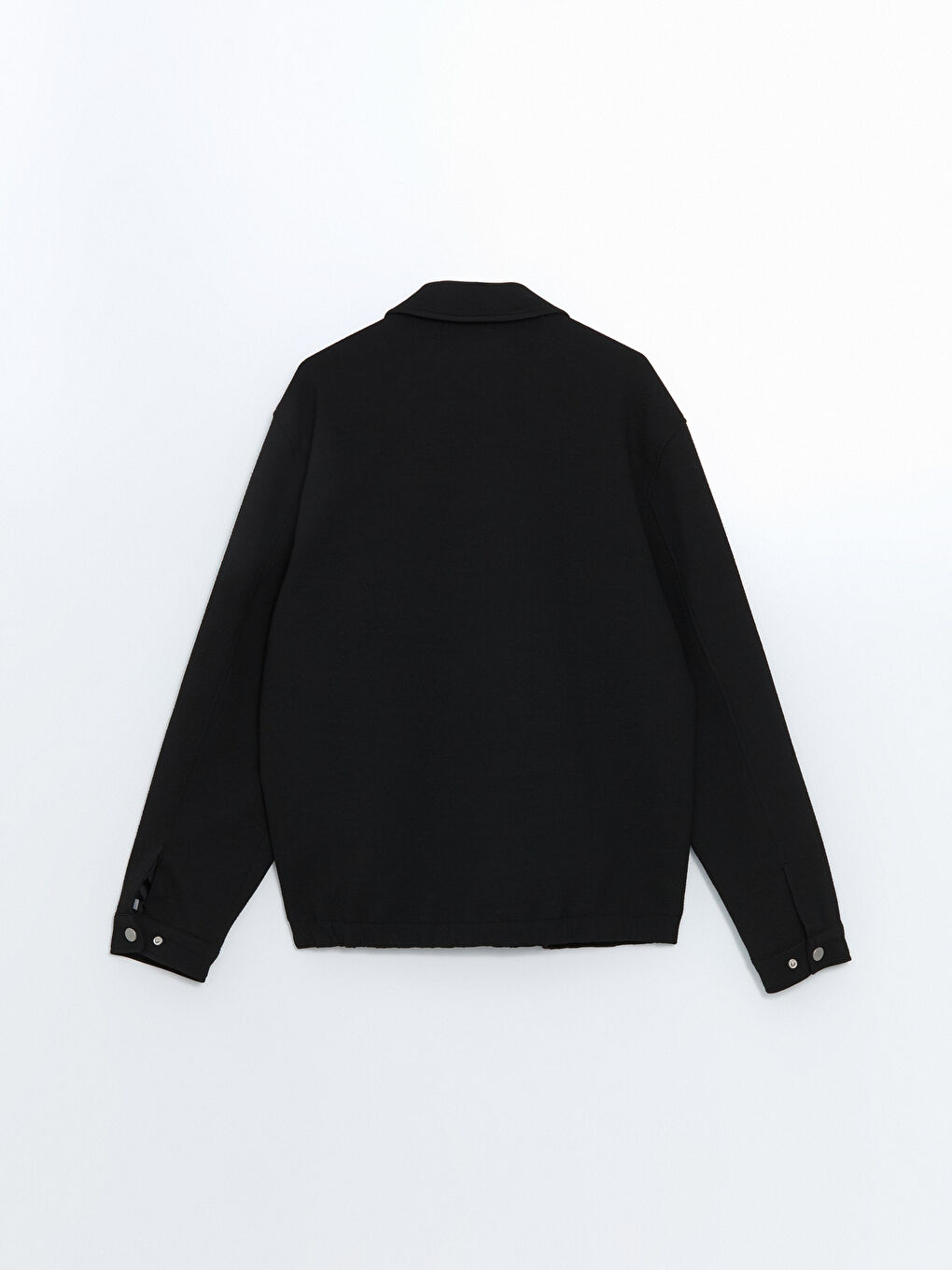 Siyah Standart Kalıp Gömlek Yaka Erkek Mont-7