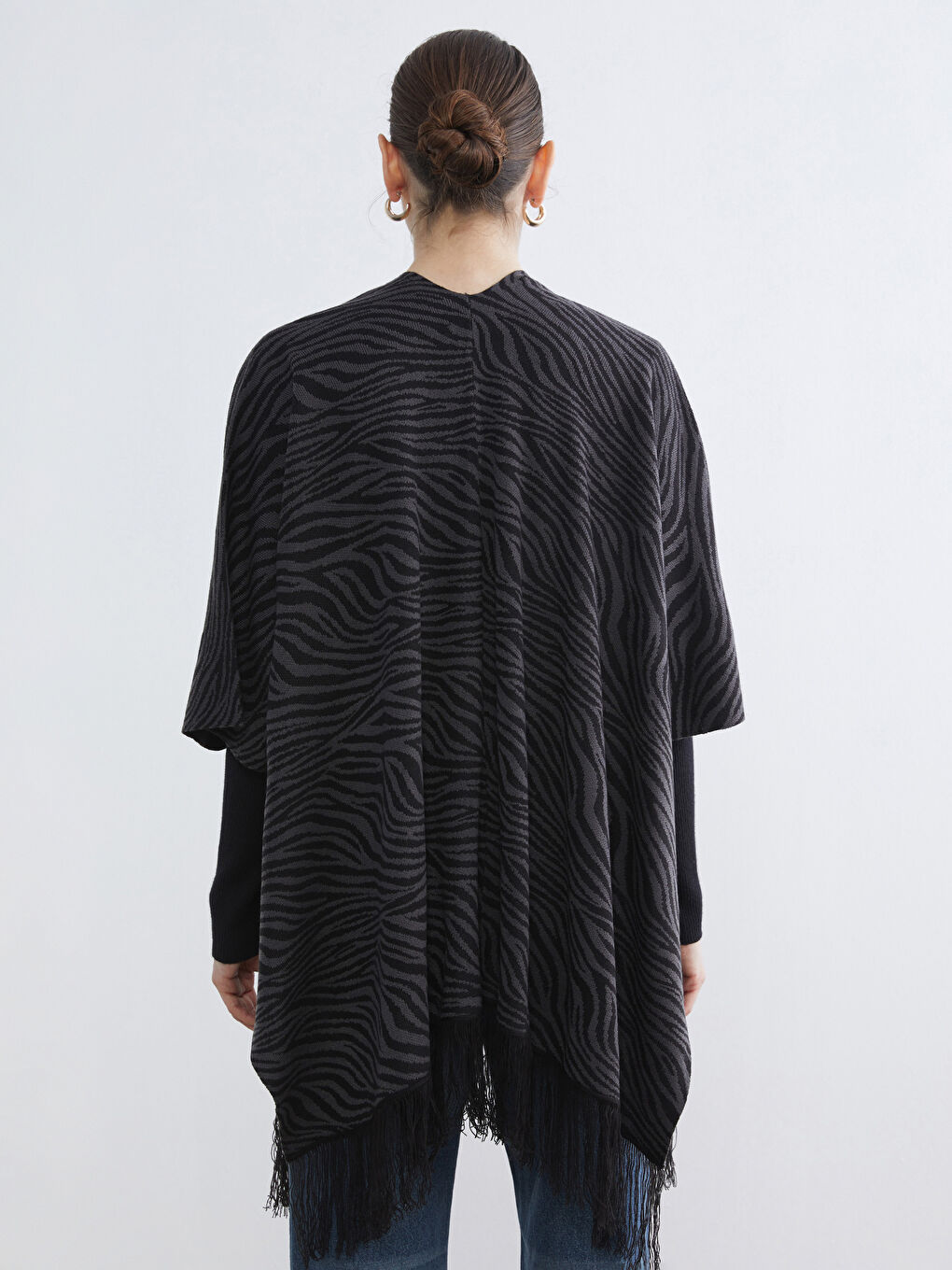 Woman ANTHRACITE Poncho-3
