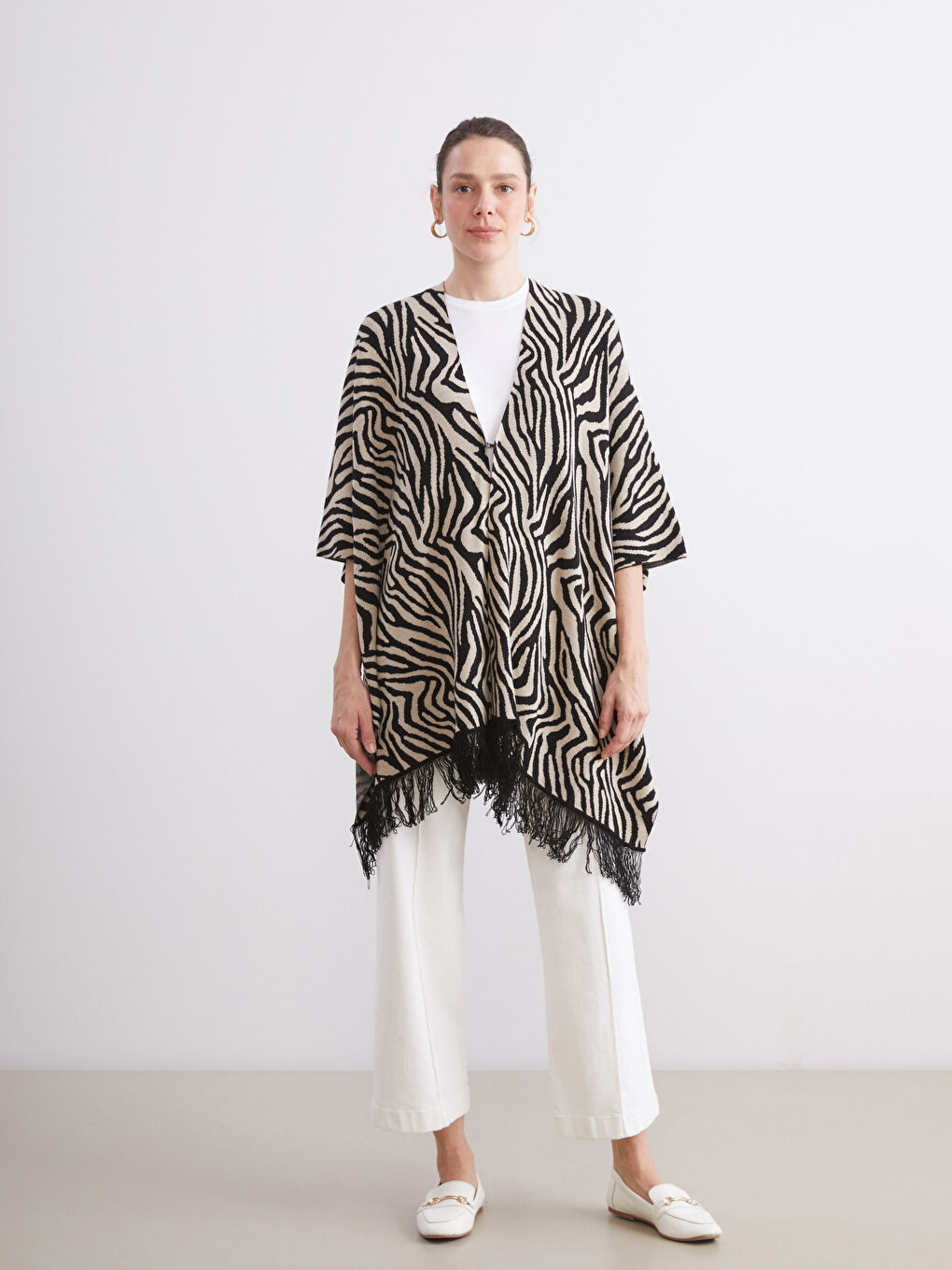 Woman BEIGE Poncho-1