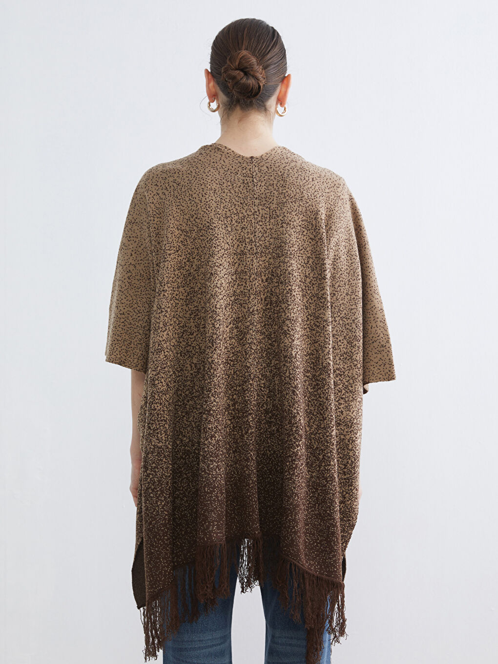 Woman BROWN Poncho-3