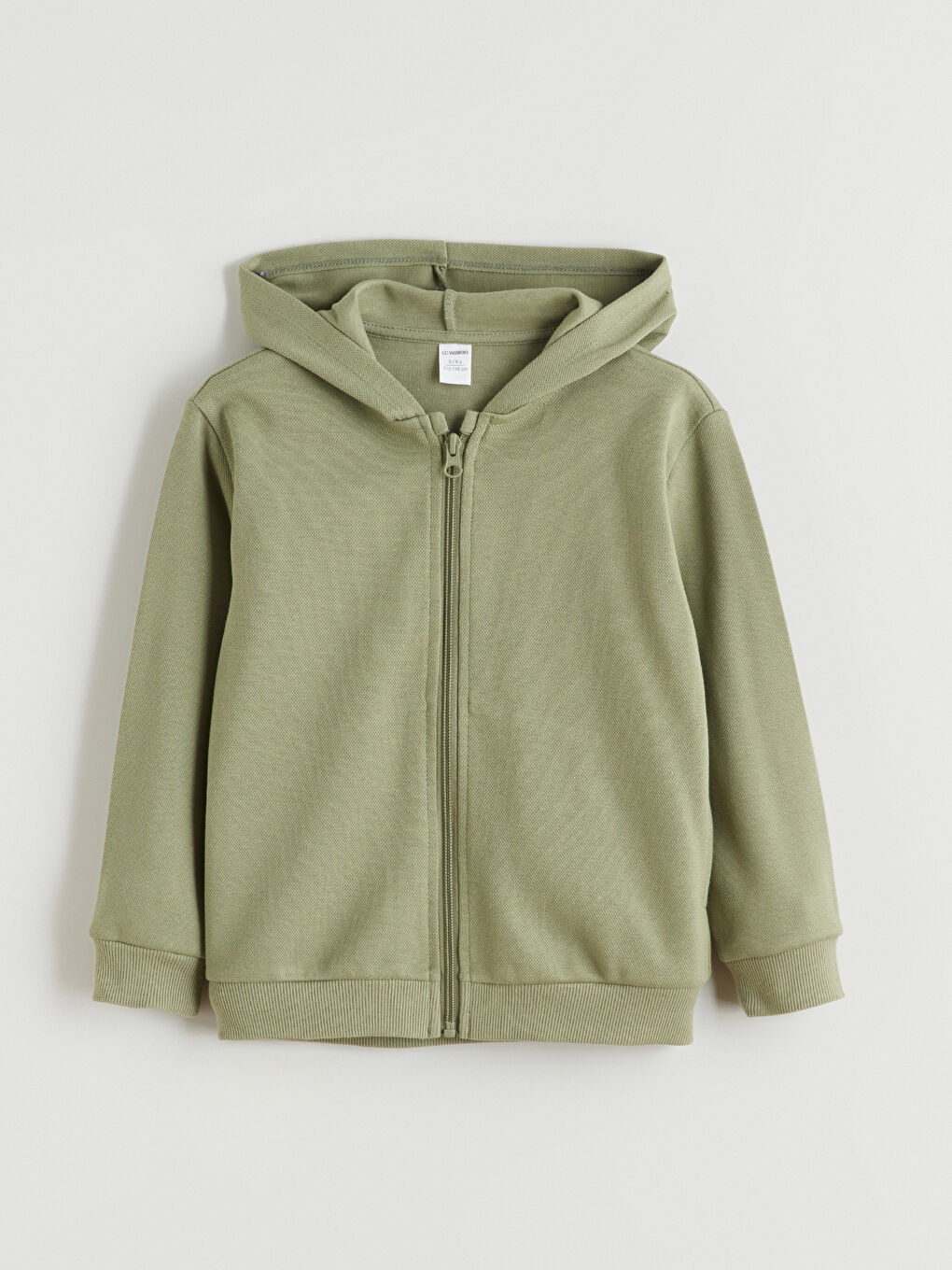 Yeşil Kapüşonlu Erkek Çocuk Pike Hırka