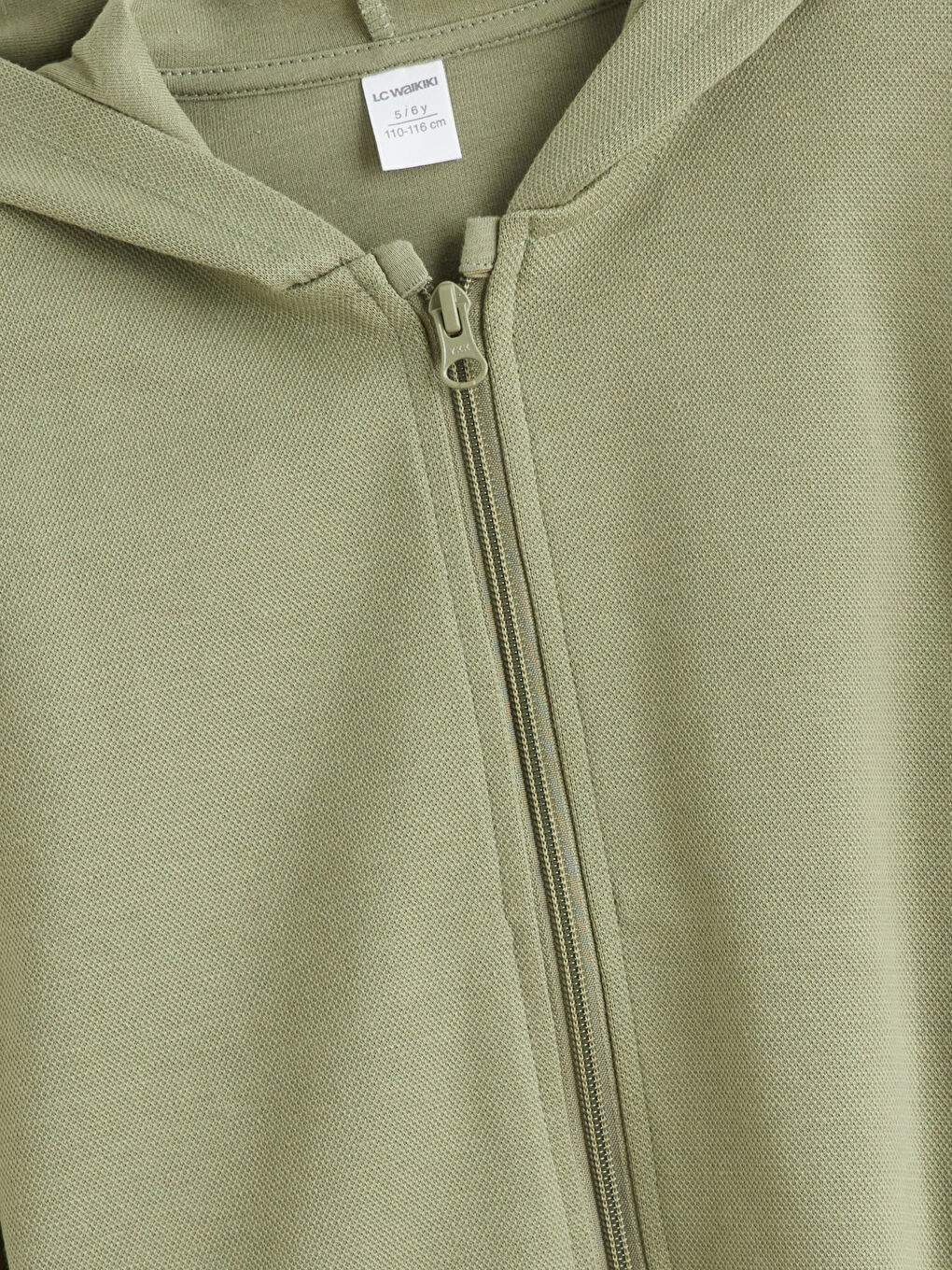 Yeşil Kapüşonlu Erkek Çocuk Pike Hırka-1