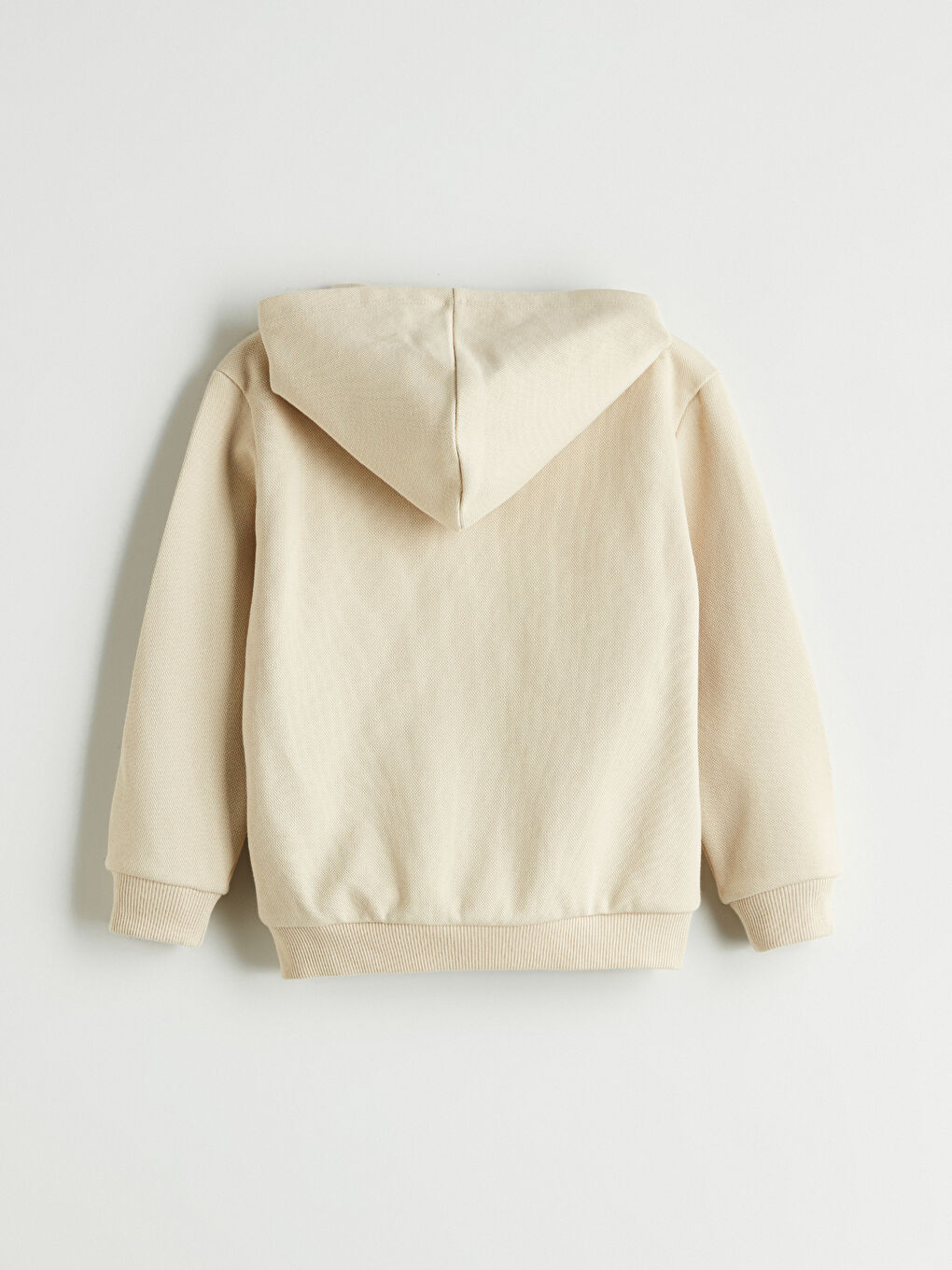 Bej Kapüşonlu Erkek Çocuk Pike Hırka-2