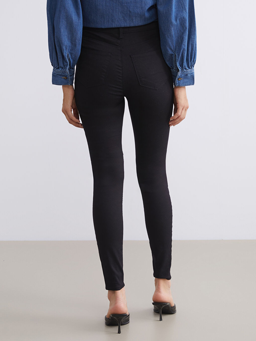 Siyah Jüpiter Süper Skinny Fit Kadın Jean Pantolon-3