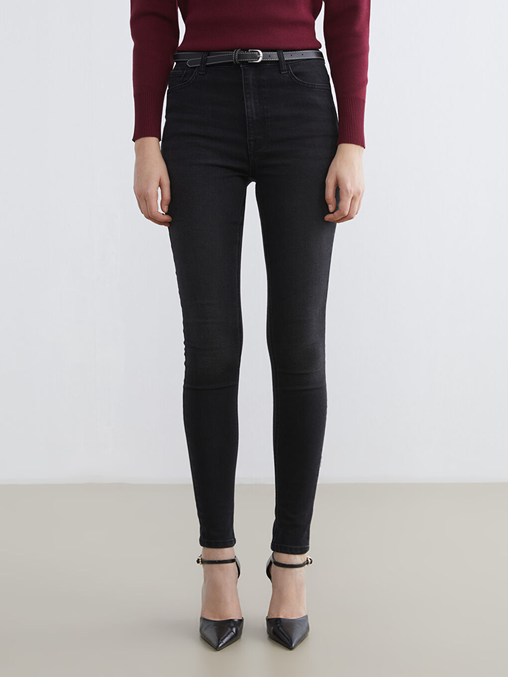 Siyah Jüpiter Süper Skinny Fit Kadın Jean Pantolon-1