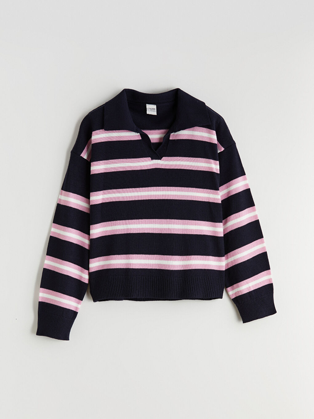 Polo Neck Girls' Knit Sweater-2