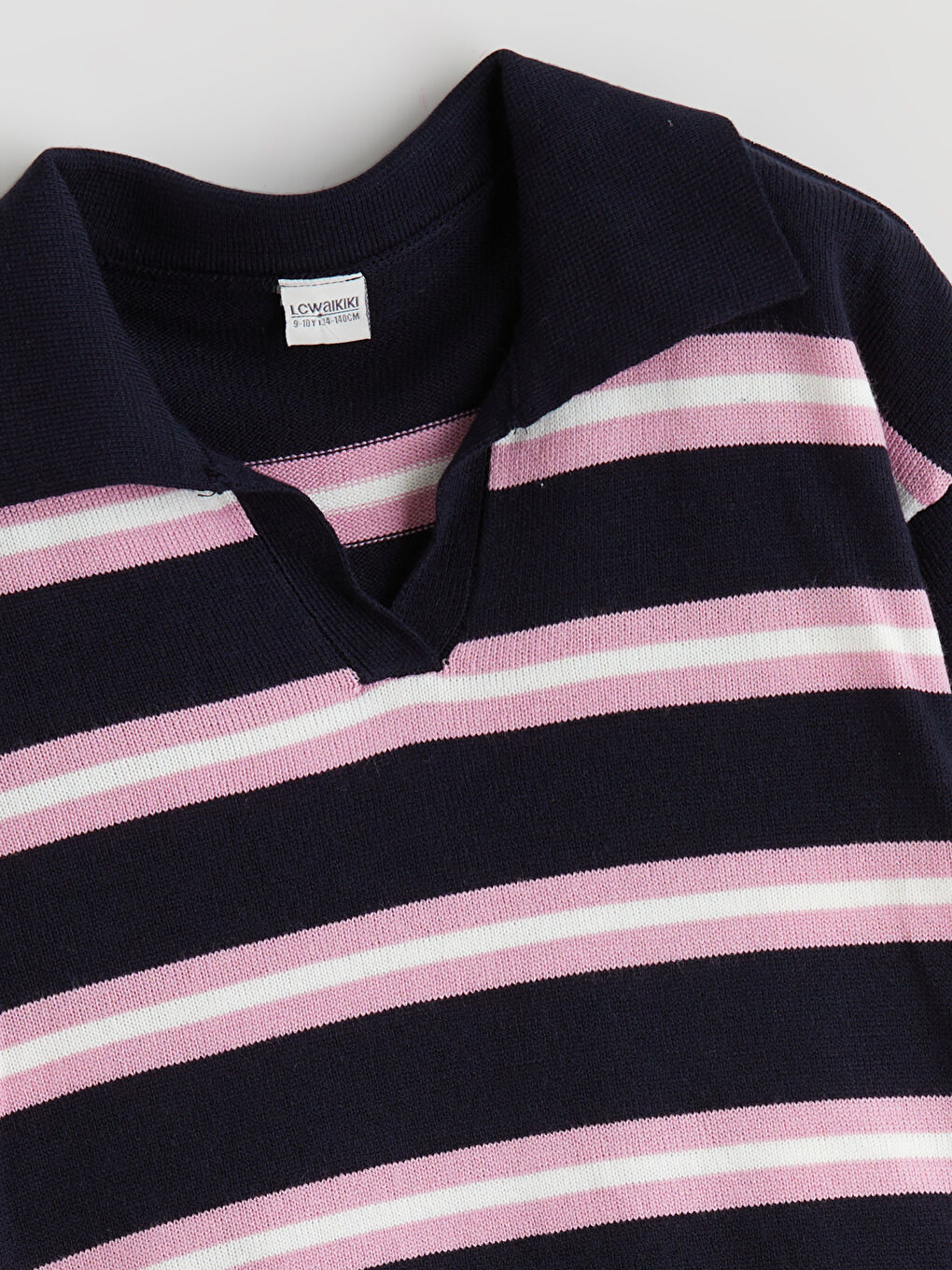Polo Neck Girls' Knit Sweater-3
