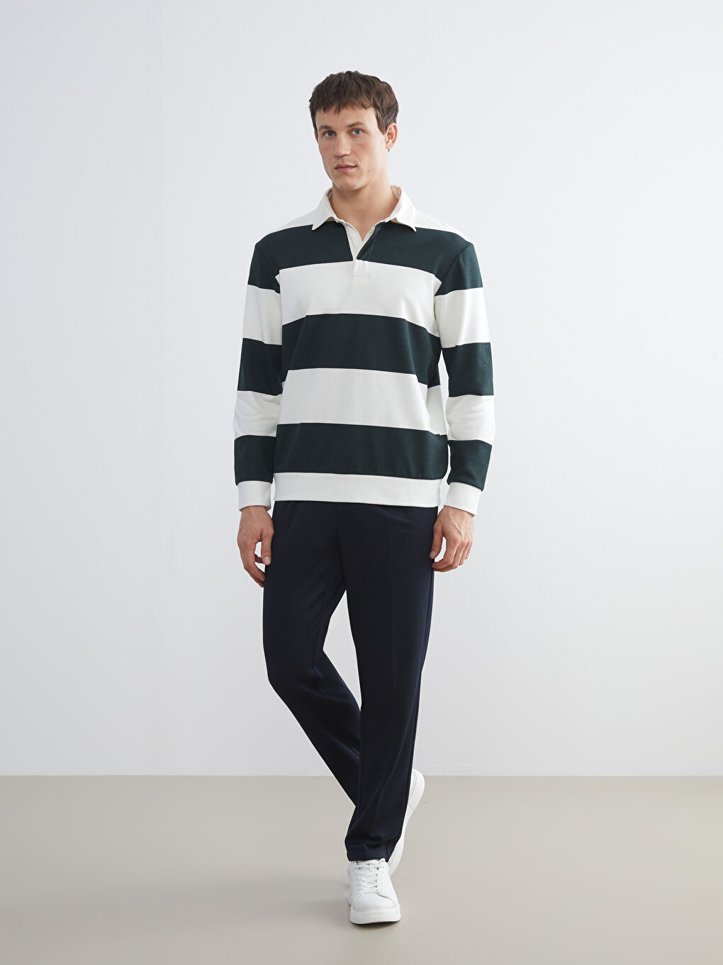 Polo Neck Men's Sweatshirt-1