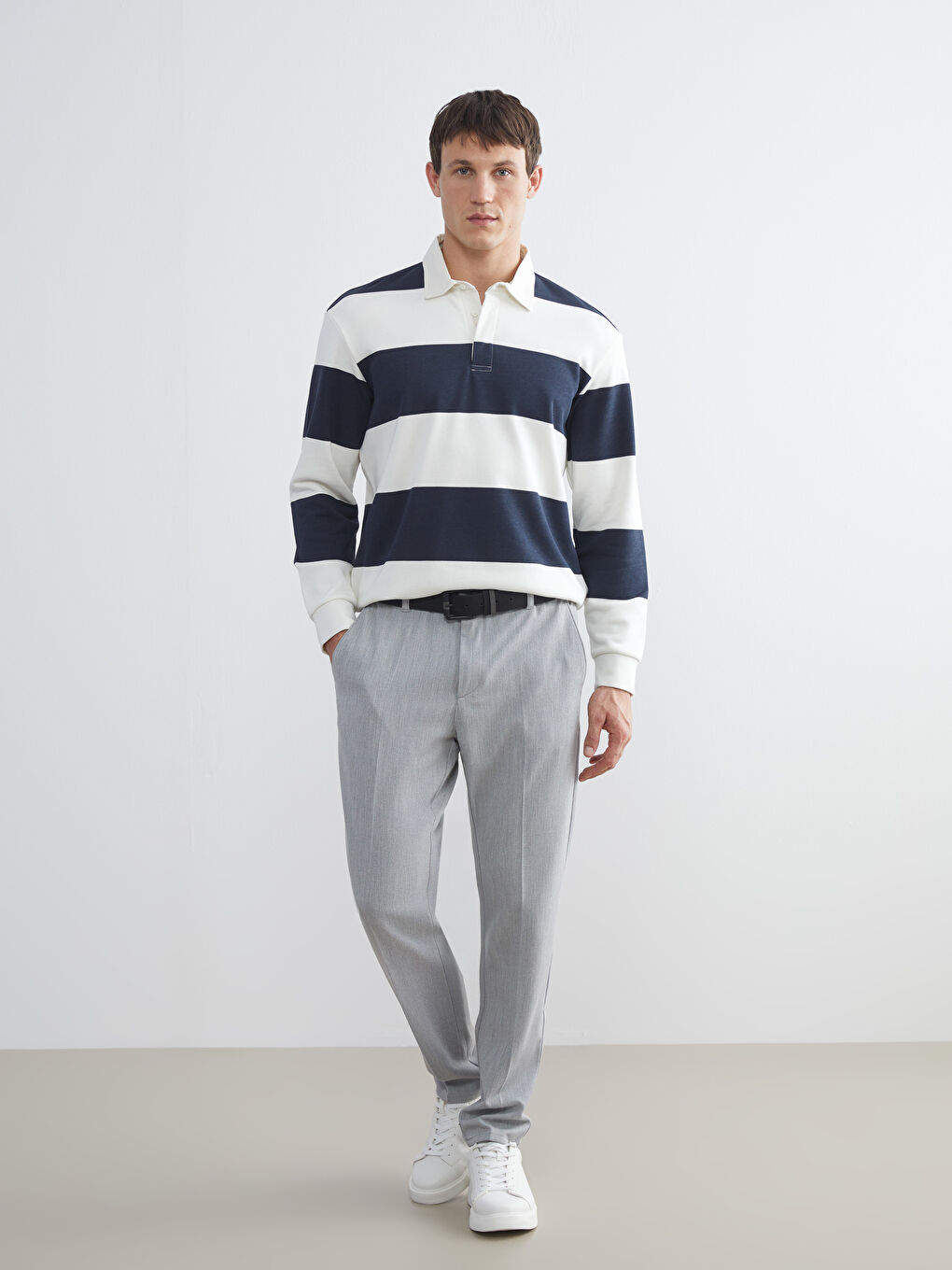 Polo Neck Men's Sweatshirt-1