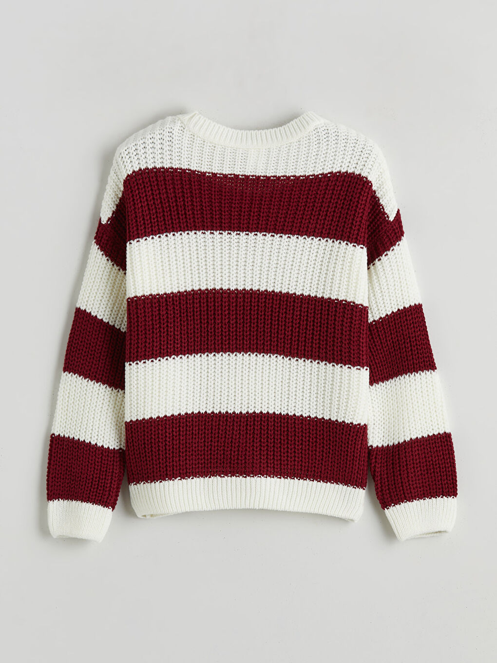 Bordo Bisiklet Yaka Erkek Çocuk Triko Kazak-1