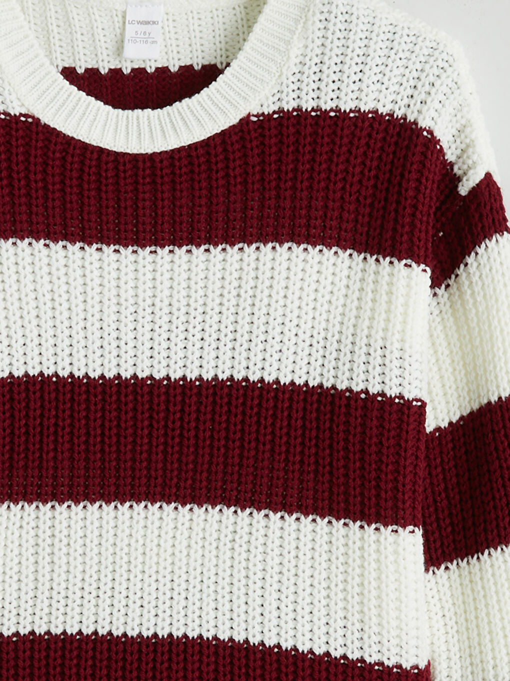 Bordo Bisiklet Yaka Erkek Çocuk Triko Kazak-2