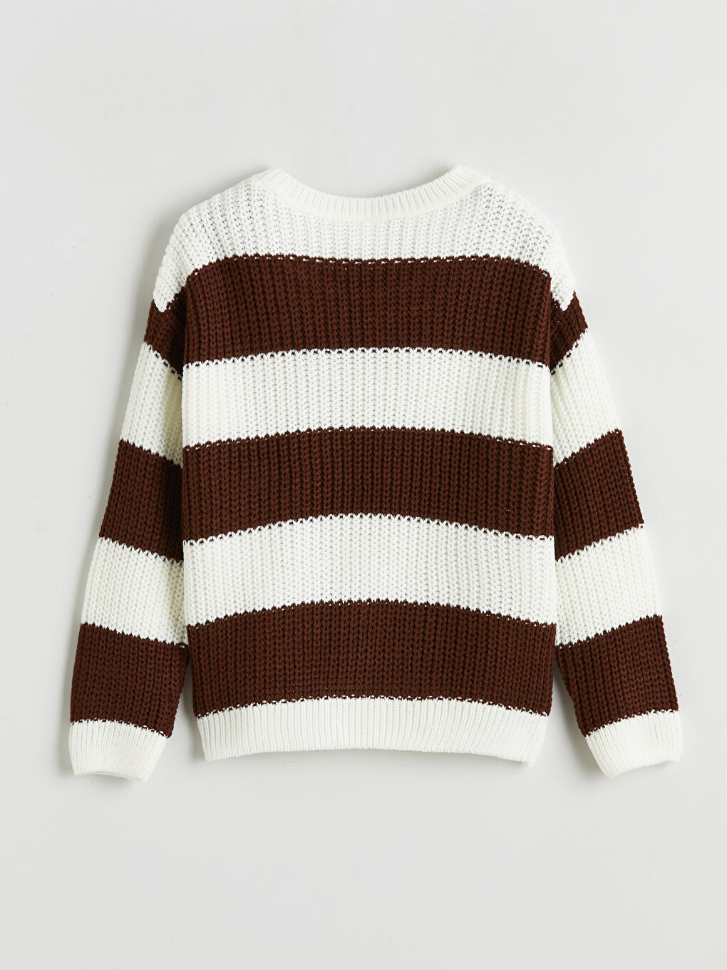 Kahverengi Bisiklet Yaka Erkek Çocuk Triko Kazak-1