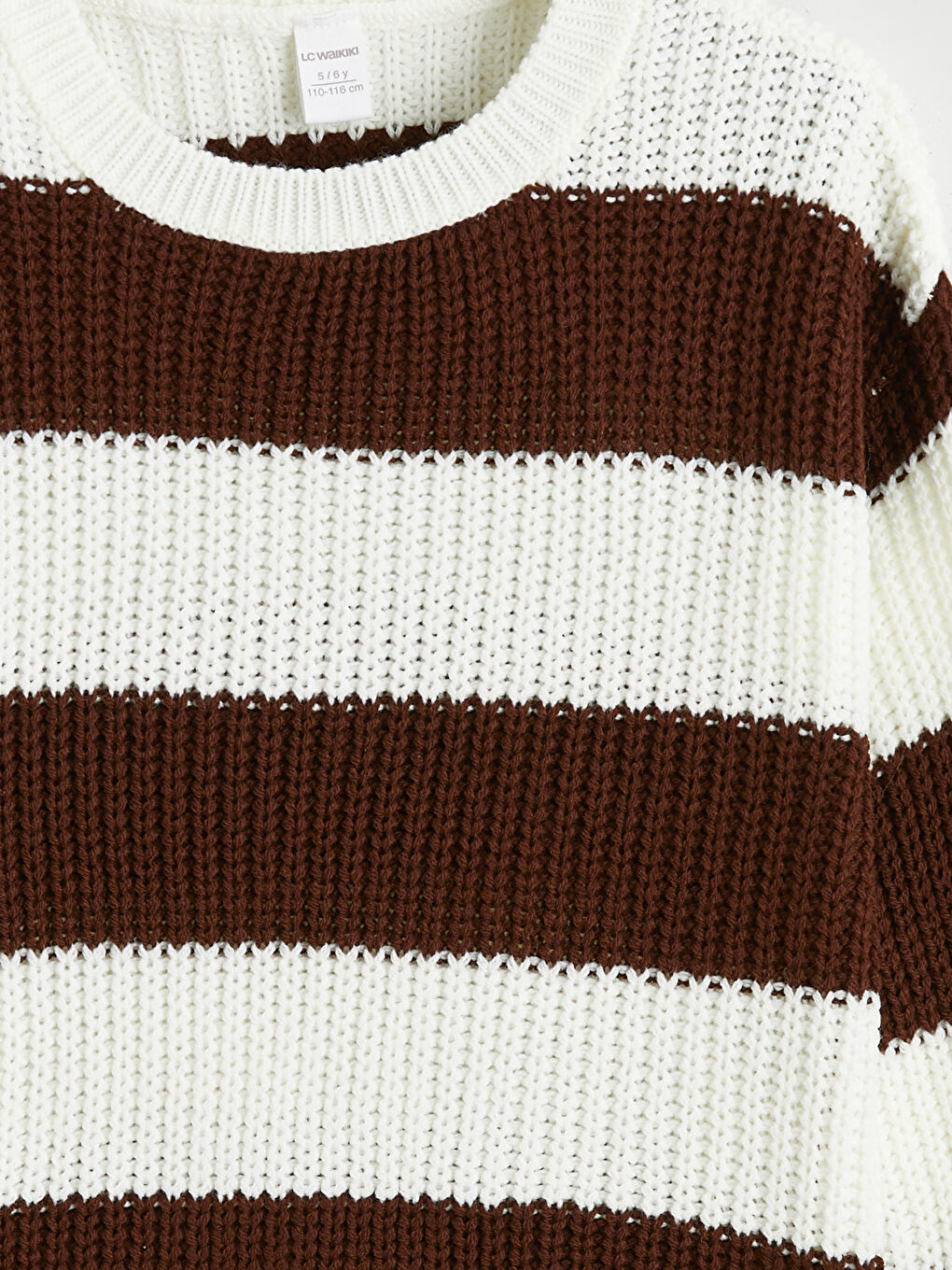 Kahverengi Bisiklet Yaka Erkek Çocuk Triko Kazak-2