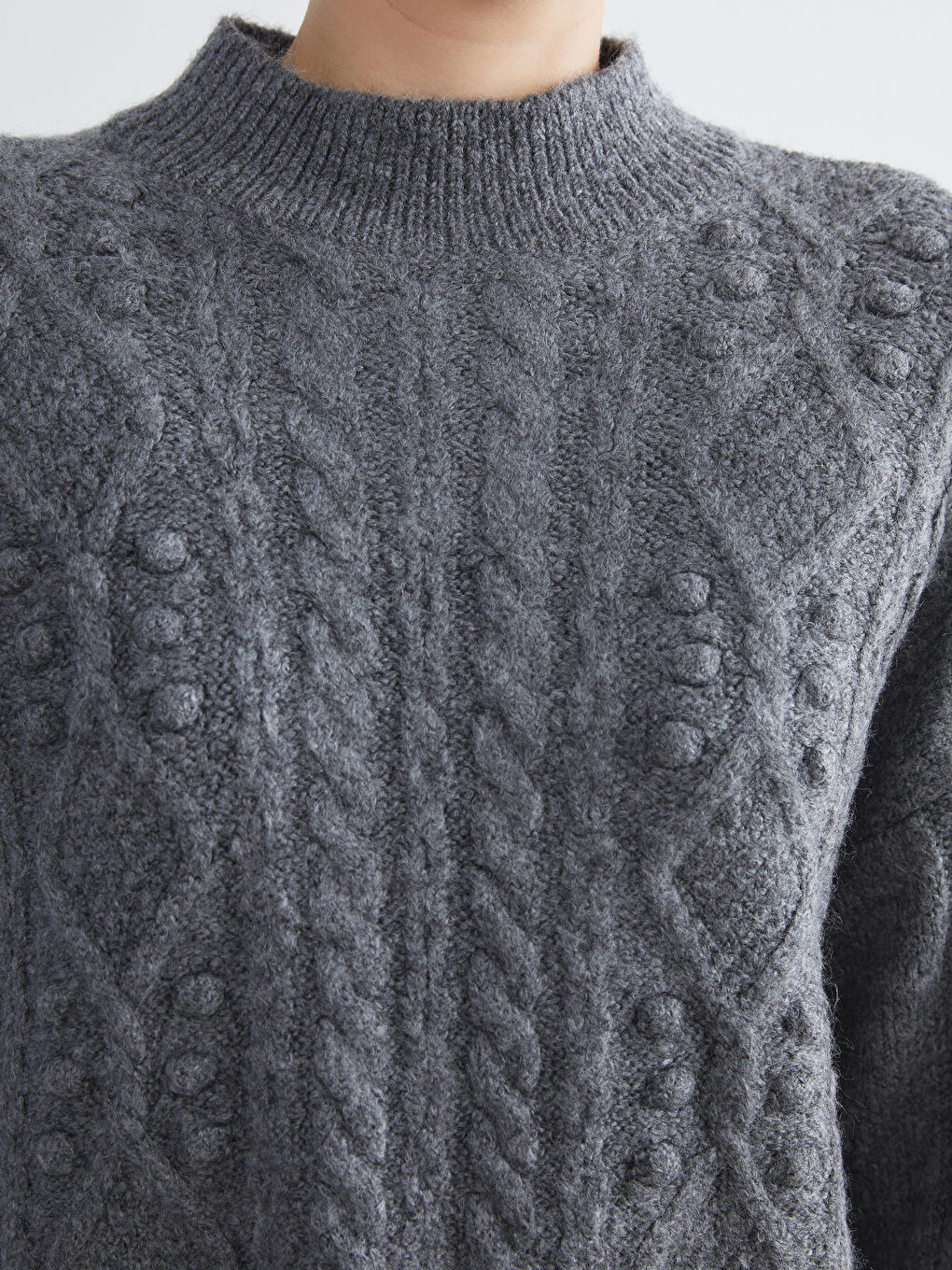 Half Turtleneck Self-Patterned Women's Knitwear Sweater-2