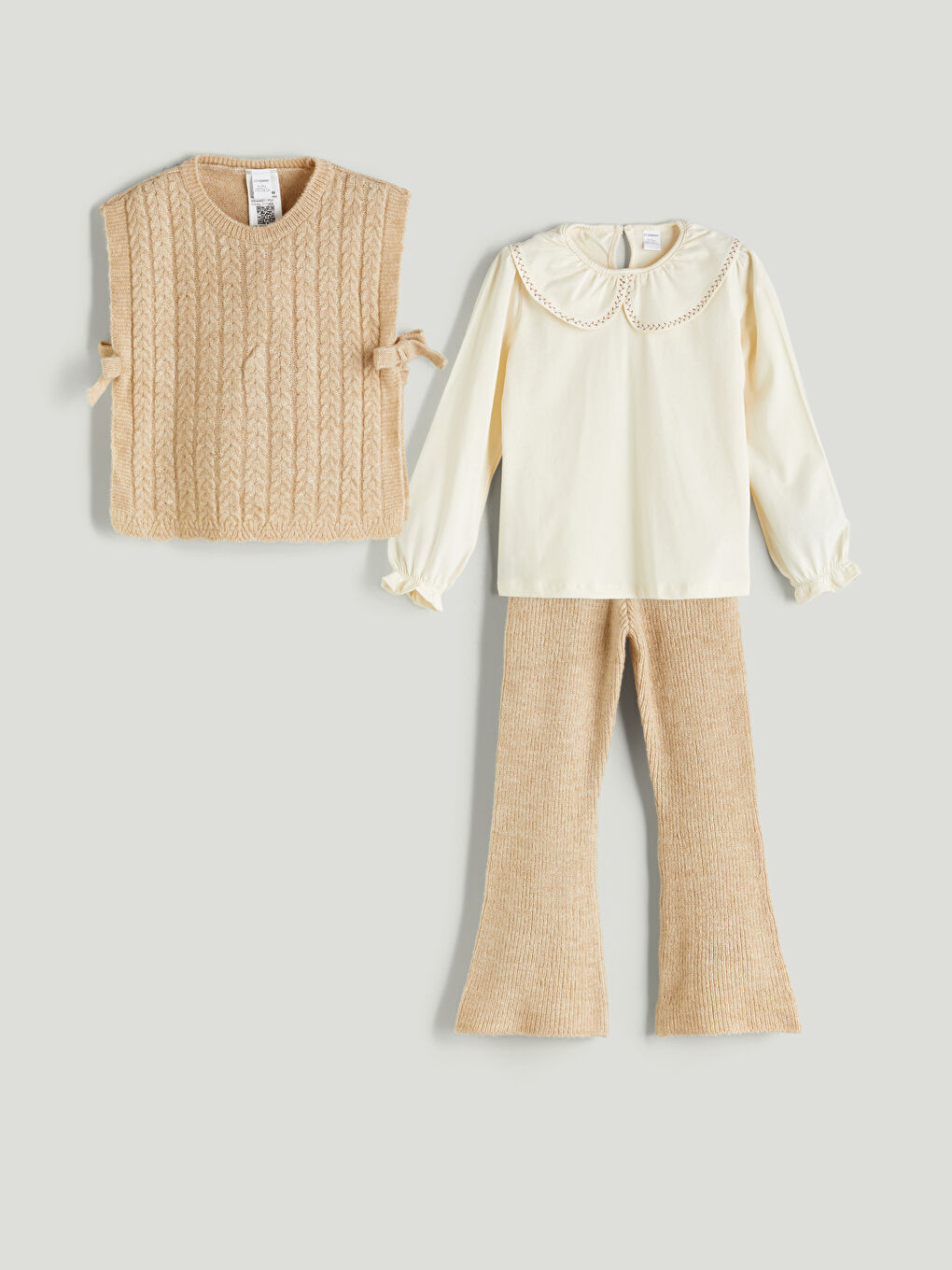 LCW Kids Crew Neck Girls' Set 3-Piece -W5H440Z1-FDP
