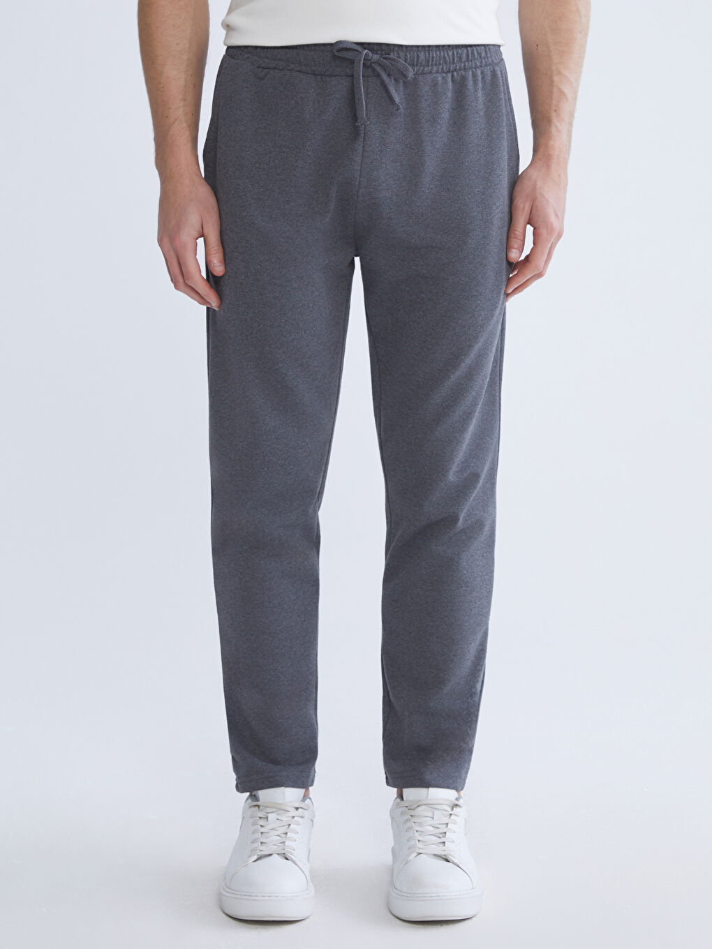 Antrasit Standart Kalıp Erkek Eşofman Altı-1