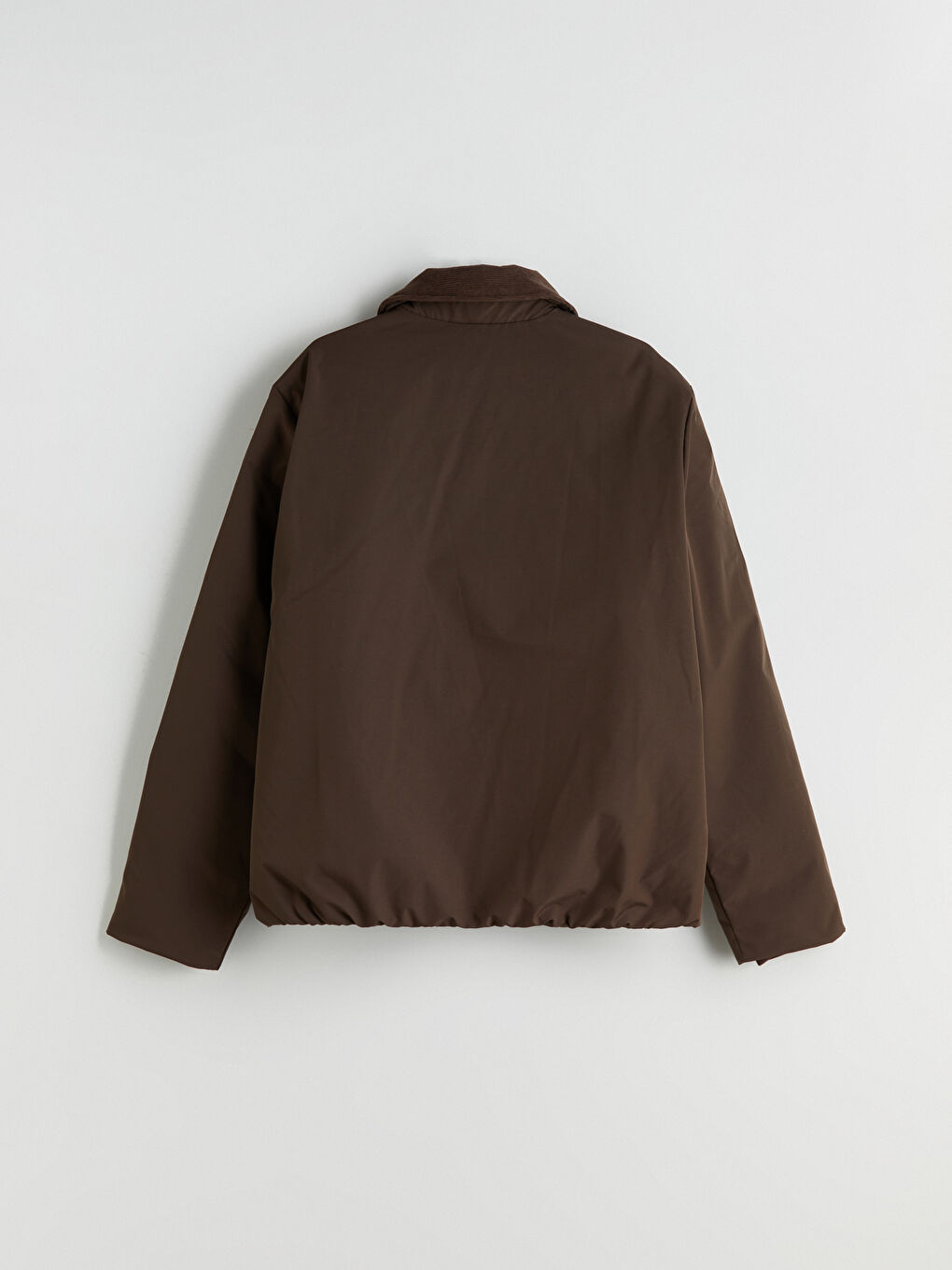 Kahverengi Rahat Kalıp Kadife Yaka Erkek Mont-7