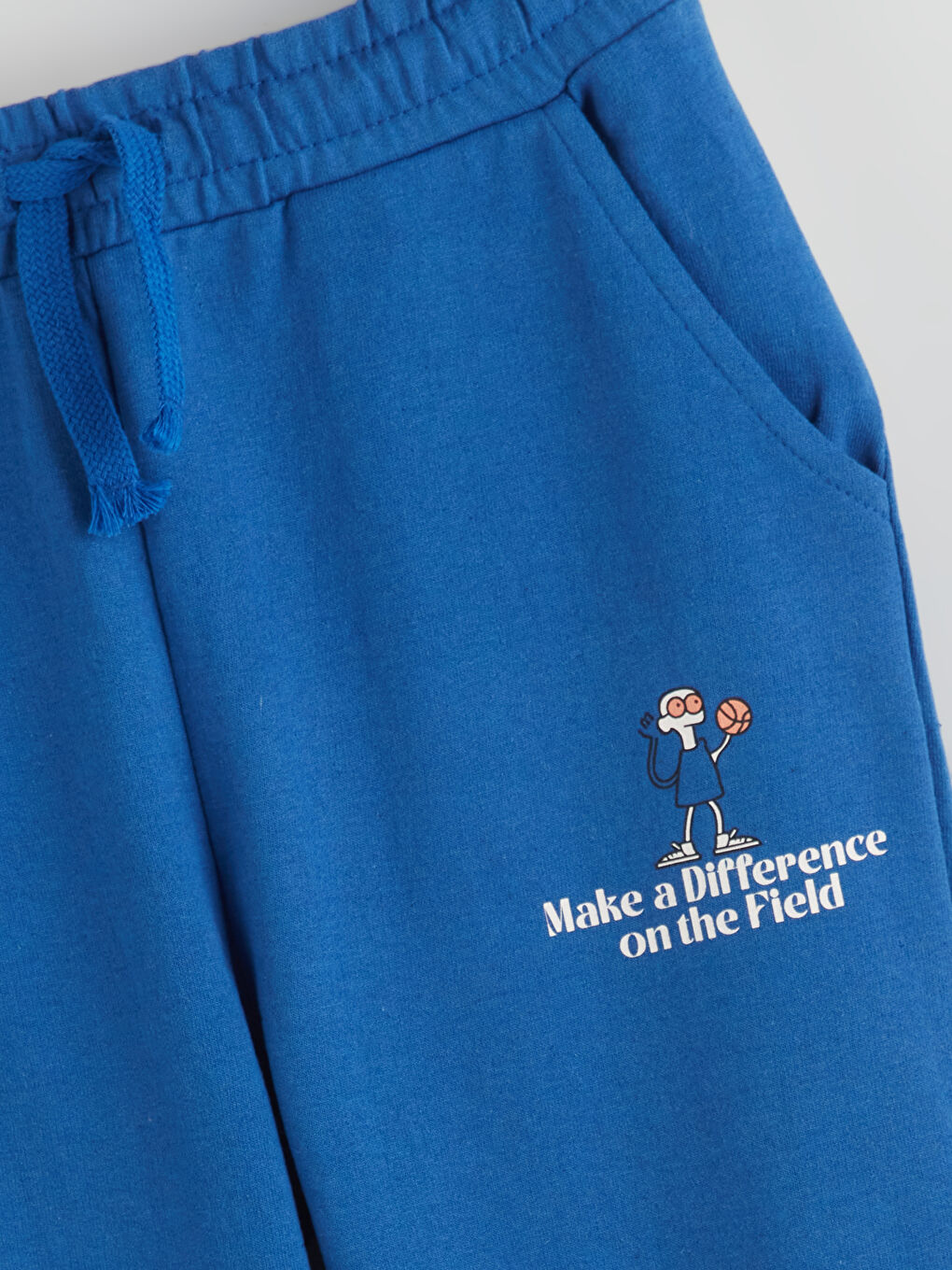 Mavi Beli Lastikli Erkek Çocuk Jogger Eşofman Alt-1