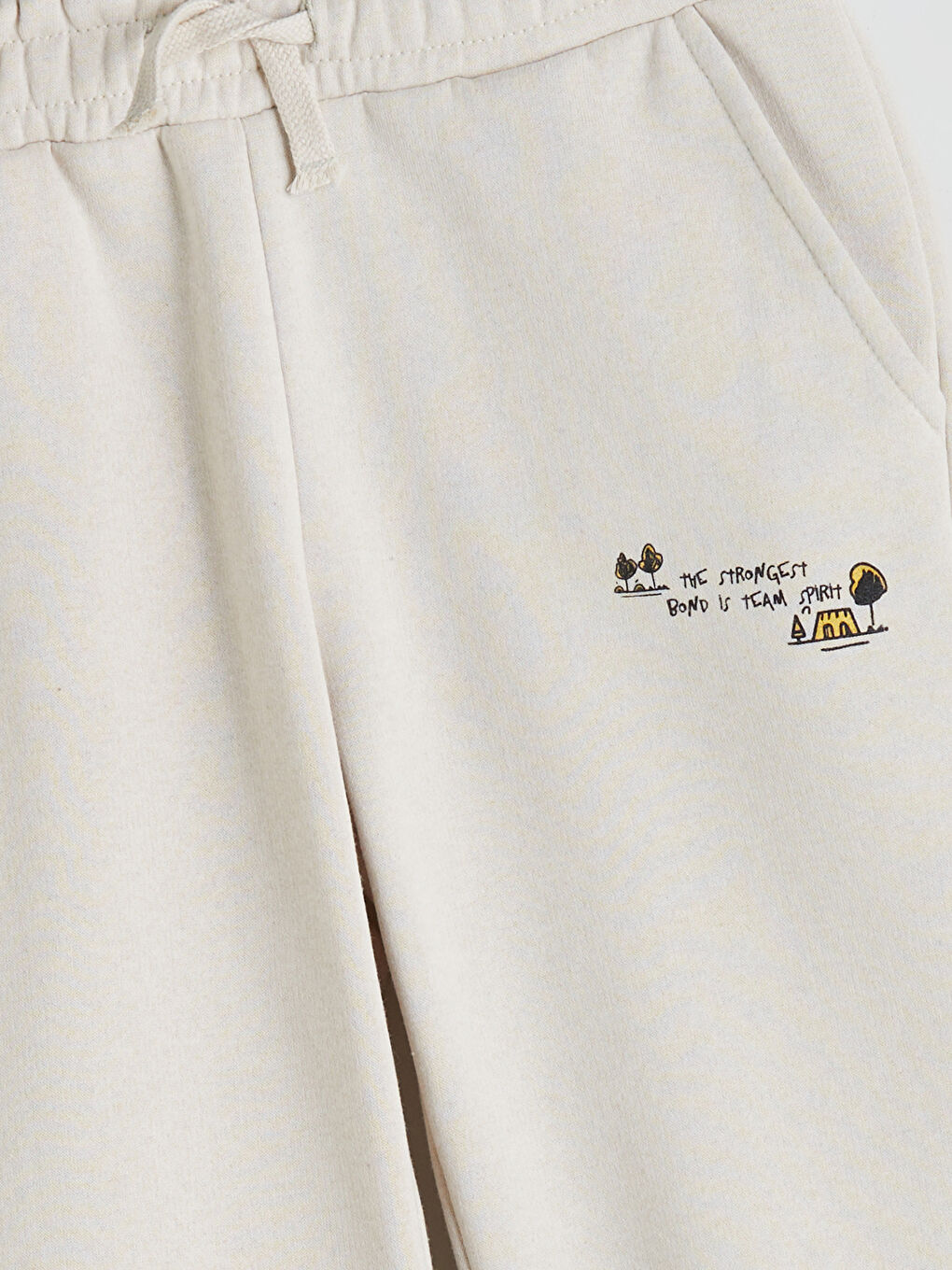 Bej Beli Lastikli Erkek Çocuk Jogger Eşofman Altı-2