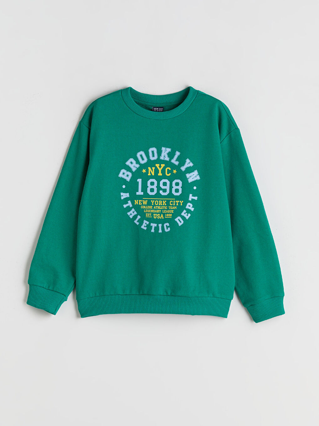 Yeşil Bisiklet Yaka Erkek Çocuk Sweatshirt